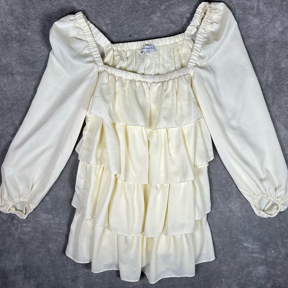 WeWoreWhat Dress Womens XS Tiered Crinkle Chiffon Ruffle Feminine Cottagecore - Picture 5 of 11